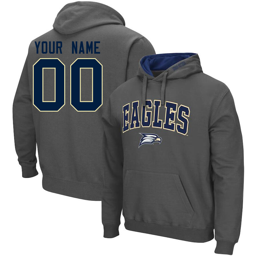 Custom Georgia Southern Eagles Name And Number Hoodies-Charcoal